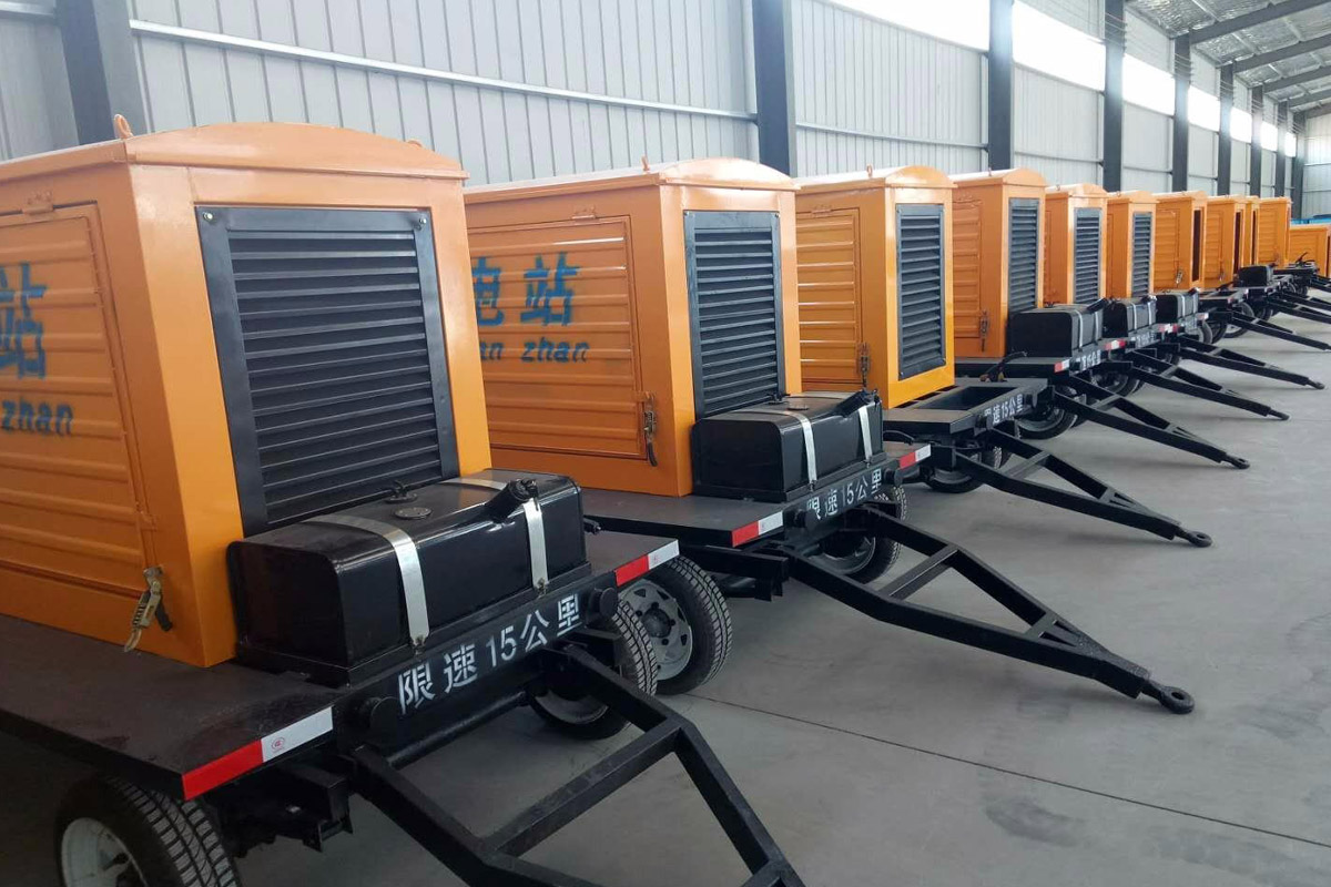 乐安发电机租赁施工现场
